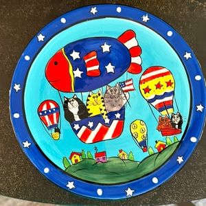 Catzilla Candace Reuter designs 2003 8 inch plate
